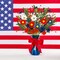 8-Bundle 4th of July Decorations – Red, White & Blue Artificial Silk Flowers for Patriotic Table Centerpieces, Vases, and Memorial Day Home Decor